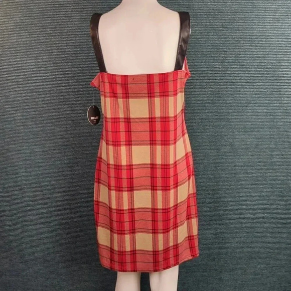 JOLIE & JOY Plaid Dress With Faux Leather Buckle Straps NWT! - Picture 7 of 12